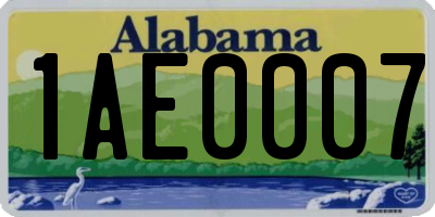 AL license plate 1AE0007