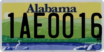 AL license plate 1AE0016