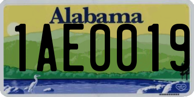 AL license plate 1AE0019