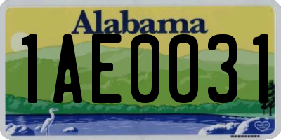 AL license plate 1AE0031
