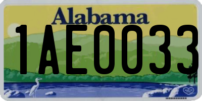 AL license plate 1AE0033