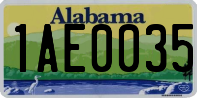 AL license plate 1AE0035