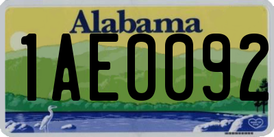 AL license plate 1AE0092