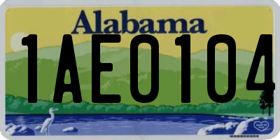 AL license plate 1AE0104