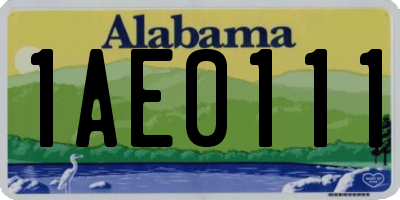 AL license plate 1AE0111