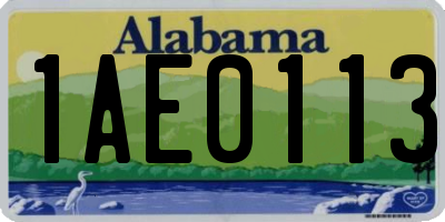 AL license plate 1AE0113