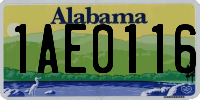 AL license plate 1AE0116