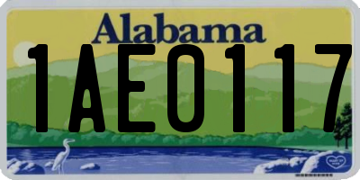 AL license plate 1AE0117