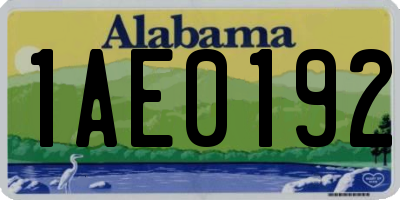AL license plate 1AE0192