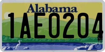 AL license plate 1AE0204
