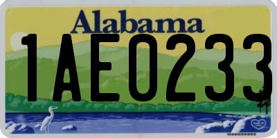 AL license plate 1AE0233