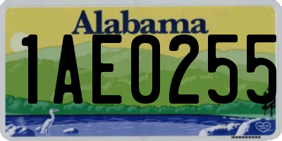AL license plate 1AE0255