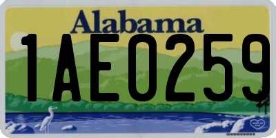 AL license plate 1AE0259