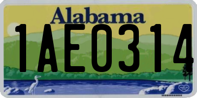 AL license plate 1AE0314
