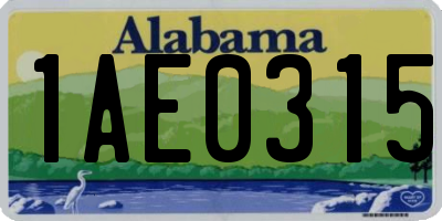 AL license plate 1AE0315