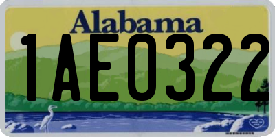 AL license plate 1AE0322