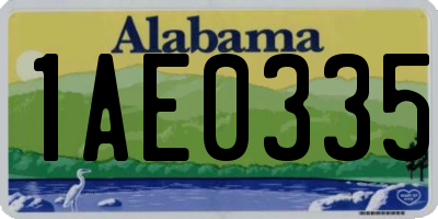 AL license plate 1AE0335