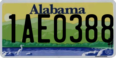 AL license plate 1AE0388