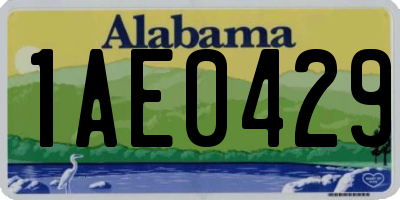 AL license plate 1AE0429