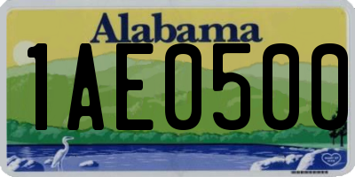AL license plate 1AE0500