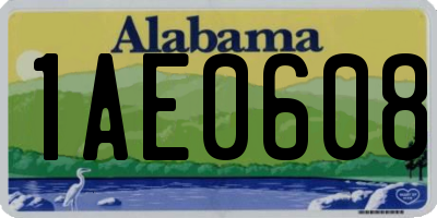 AL license plate 1AE0608