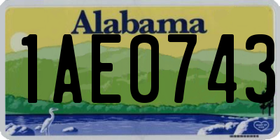 AL license plate 1AE0743