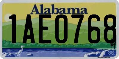 AL license plate 1AE0768