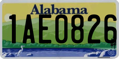 AL license plate 1AE0826
