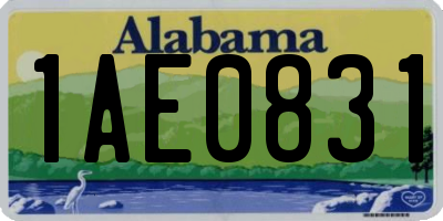AL license plate 1AE0831