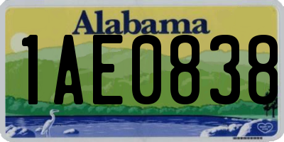 AL license plate 1AE0838