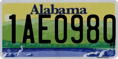 AL license plate 1AE0980