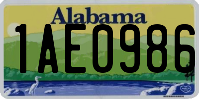 AL license plate 1AE0986