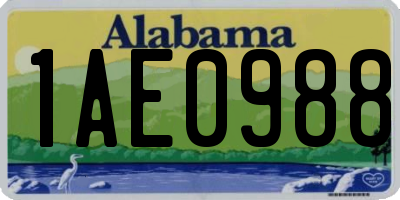 AL license plate 1AE0988