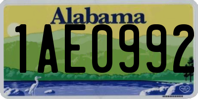AL license plate 1AE0992