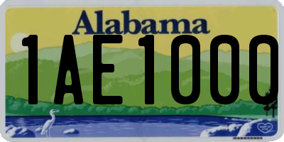 AL license plate 1AE1000