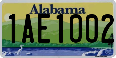 AL license plate 1AE1002