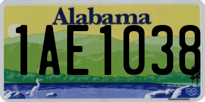 AL license plate 1AE1038