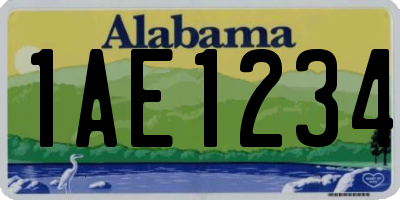 AL license plate 1AE1234