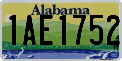 AL license plate 1AE1752