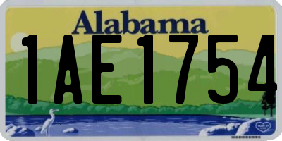 AL license plate 1AE1754