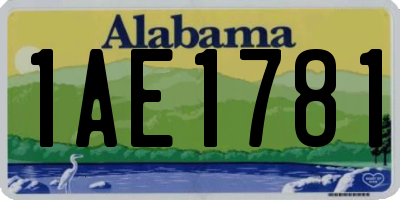 AL license plate 1AE1781