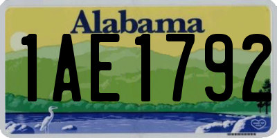 AL license plate 1AE1792