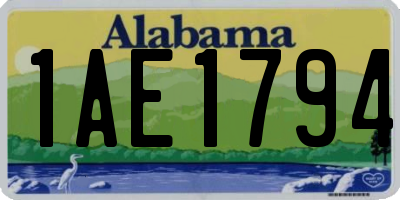 AL license plate 1AE1794