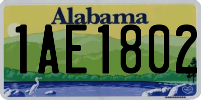 AL license plate 1AE1802