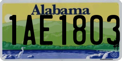 AL license plate 1AE1803