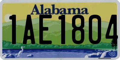 AL license plate 1AE1804