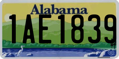 AL license plate 1AE1839