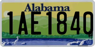 AL license plate 1AE1840