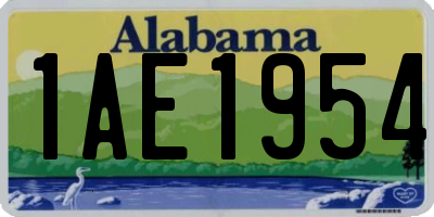 AL license plate 1AE1954