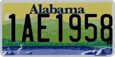 AL license plate 1AE1958